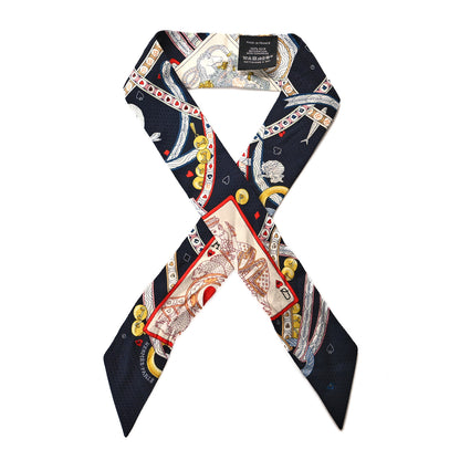 Hermes Silk Dame de Coeur Twilly Black Rouge Or 1 of 4