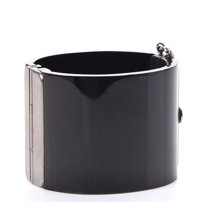 Chanel Resin Crystal CC Cuff Black 3 of 6