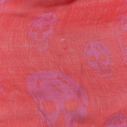 Alexander McQueen Silk Chiffon Skull Scarf Red 5 of 6