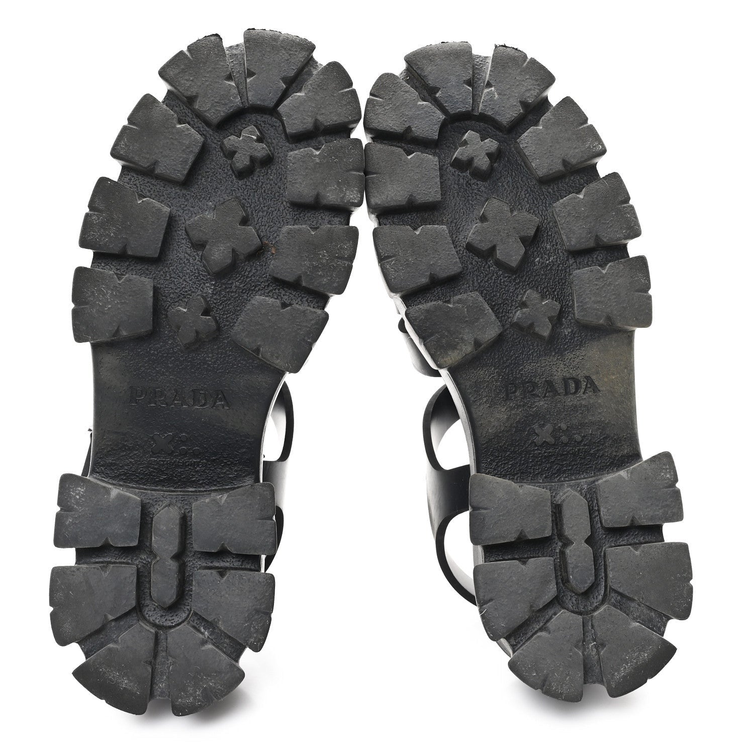 Prada Foam Rubber Triangle Logo Monolith 55mm Cage Sandals 39 Black 6 of 7