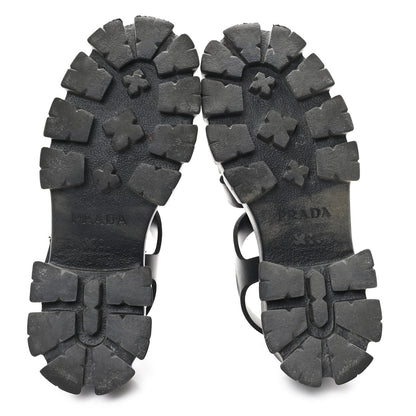 Prada Foam Rubber Triangle Logo Monolith 55mm Cage Sandals 39 Black 6 of 7