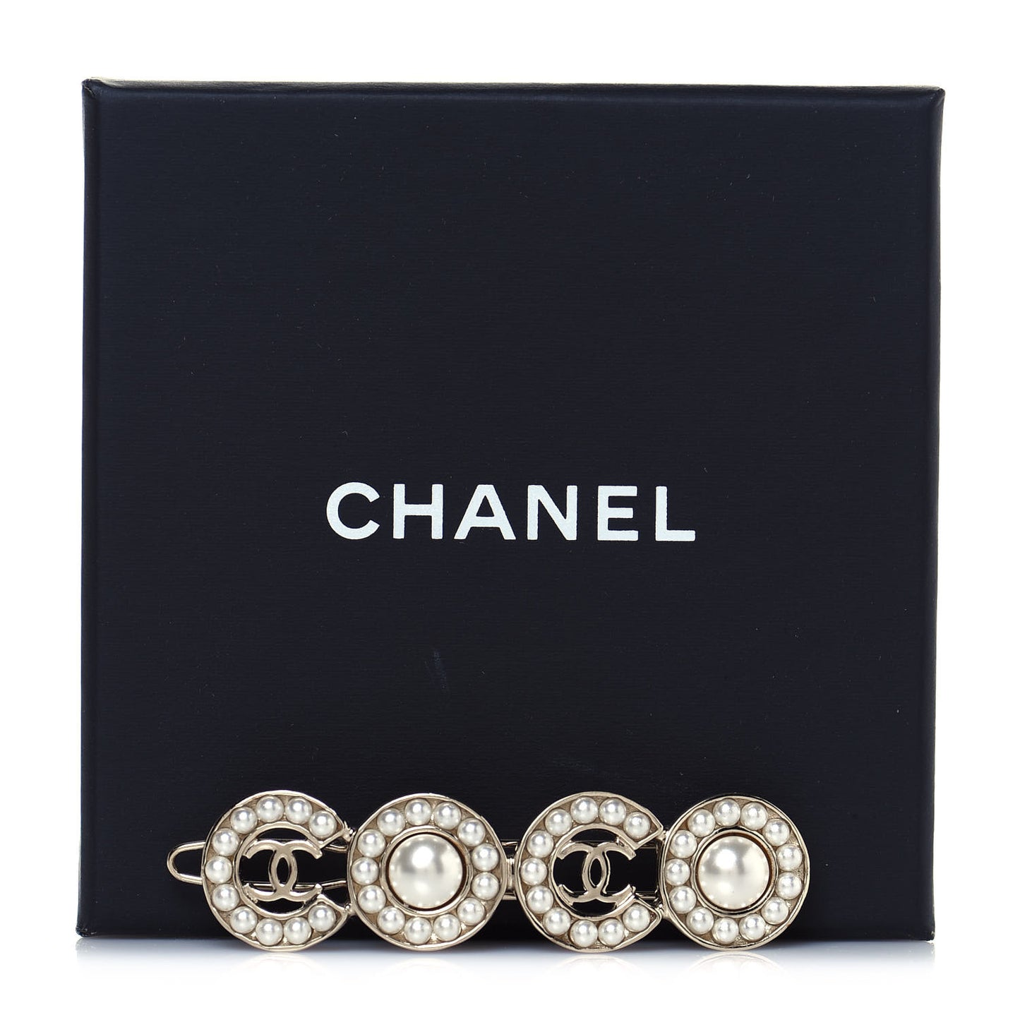 Pearl Coco Hair Clip Barrette Gold