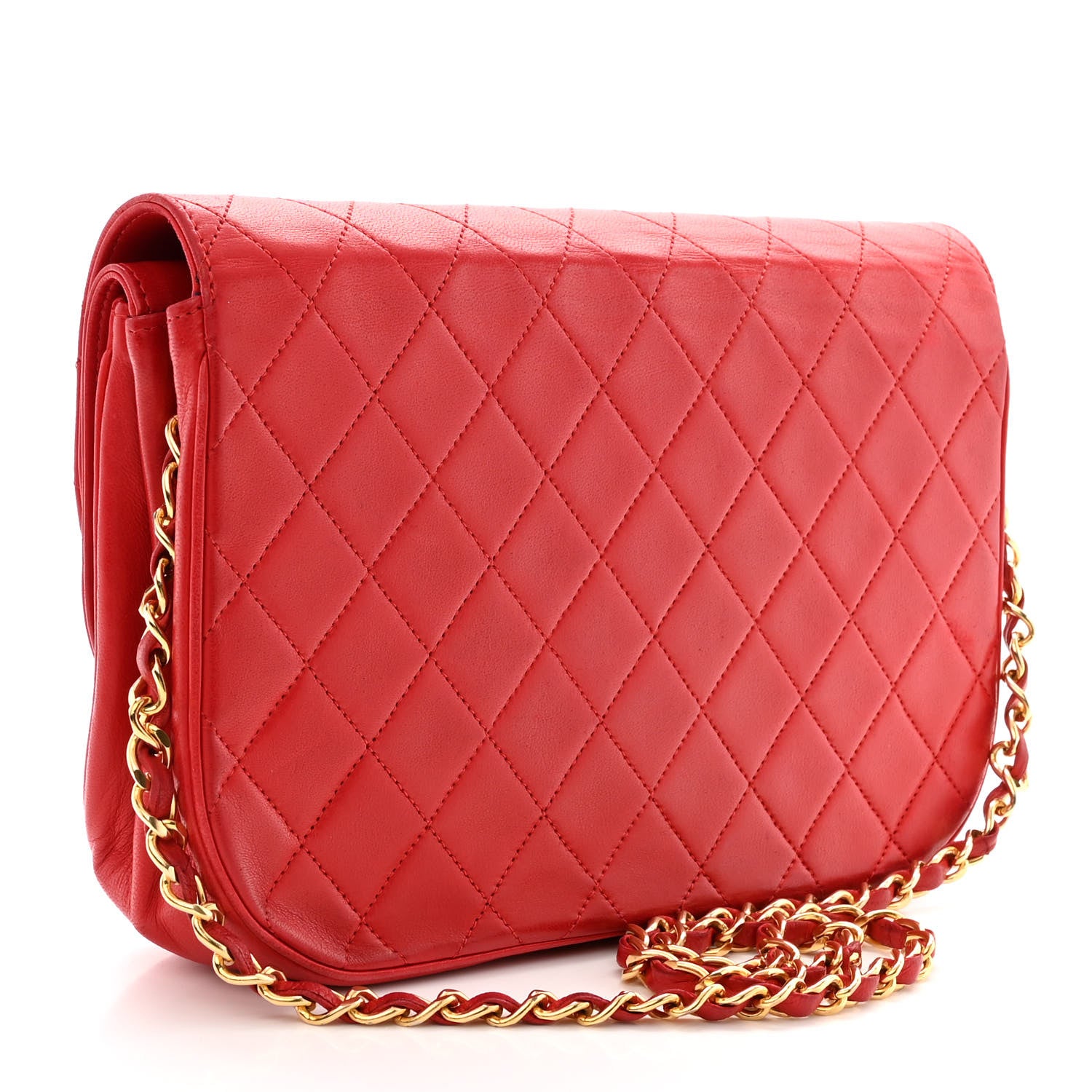 Chanel Lambskin Quilted Medium Single Flap Red 3 of 15