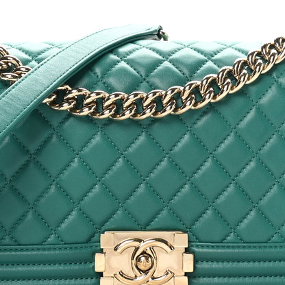 Chanel Lambskin Quilted Medium Boy Flap Green 8 of 10