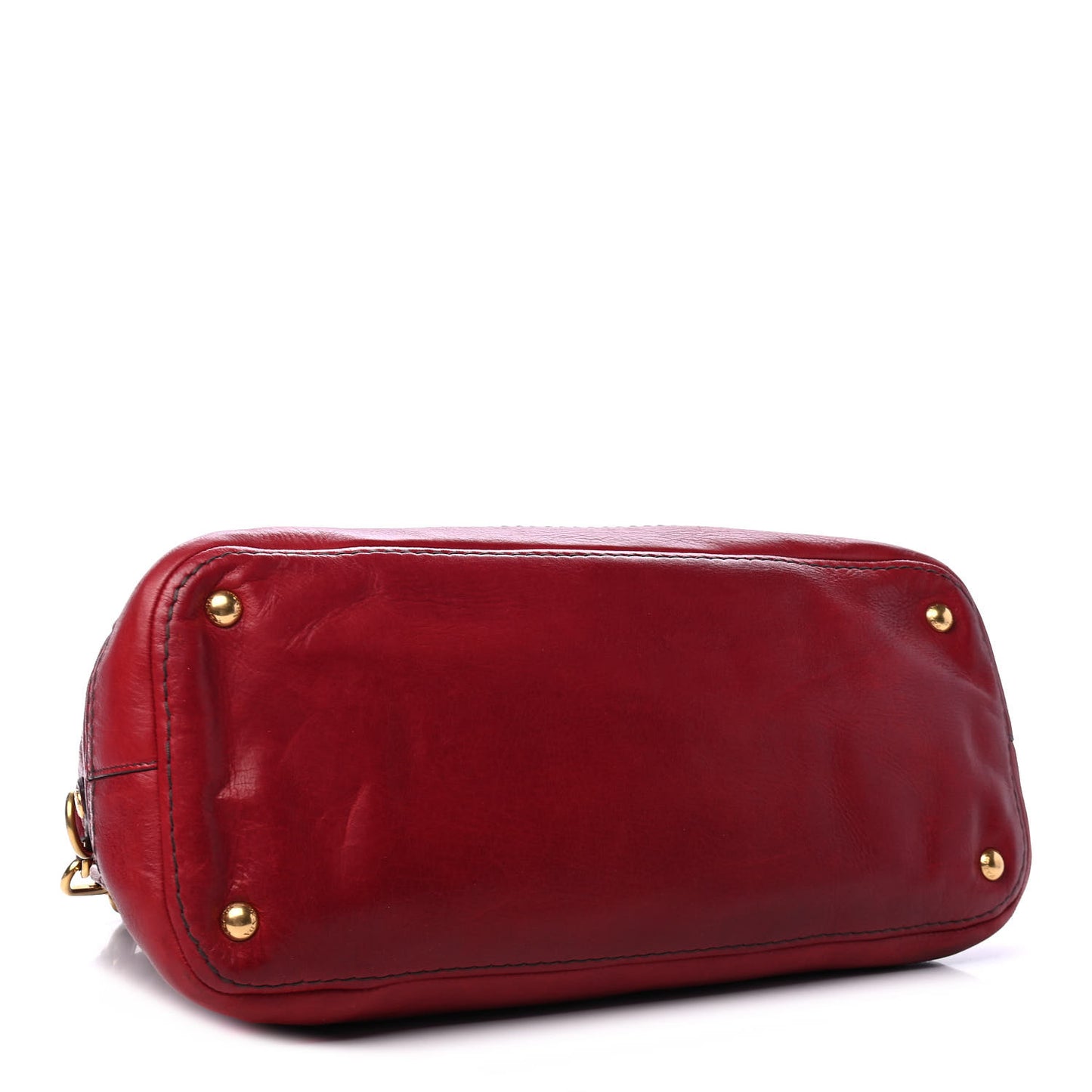 Cervo Shine Dome Satchel Amaranto