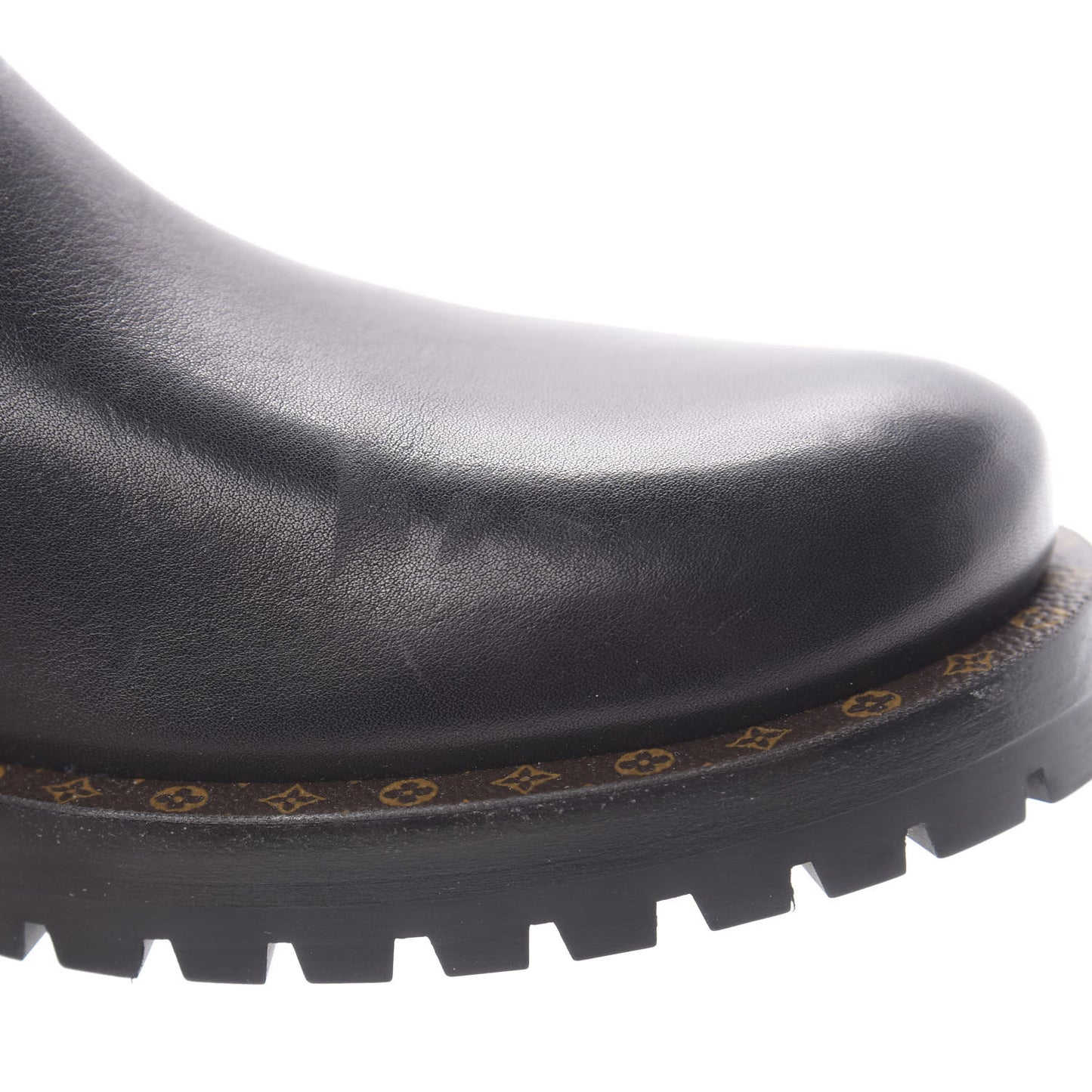 Calfskin Monogram Discovery Flat Ankle Boots 38.5 Black