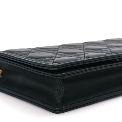 Christian Dior Lambskin Cannage Lady Dior Pouch Dark Green 9 of 10