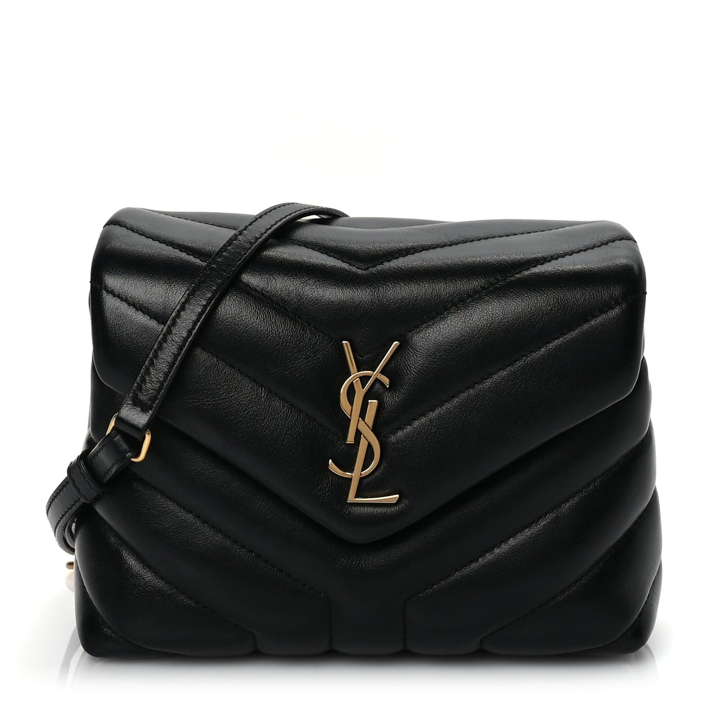 Calfskin Y Quilted Monogram Toy Loulou Crossbody Satchel Black