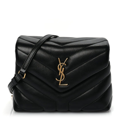 Saint Laurent Calfskin Y Quilted Monogram Toy Loulou Crossbody Satchel Black 1 of 8