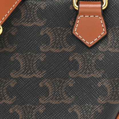Celine Triomphe Canvas Calfskin Heart Bag Tan 6 of 8