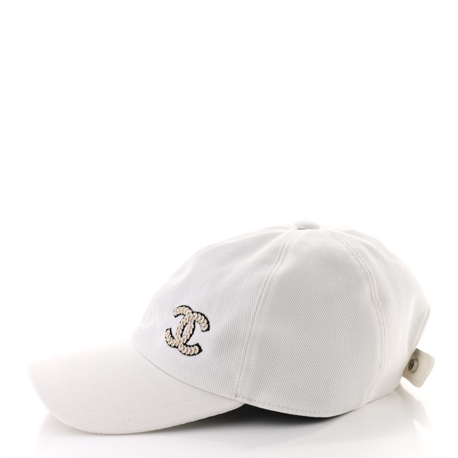 Chanel Cotton Sequin CC Cap Hat Ivory 4 of 8