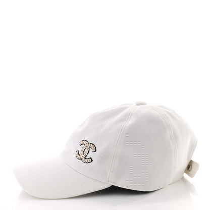 Chanel Cotton Sequin CC Cap Hat Ivory 4 of 8