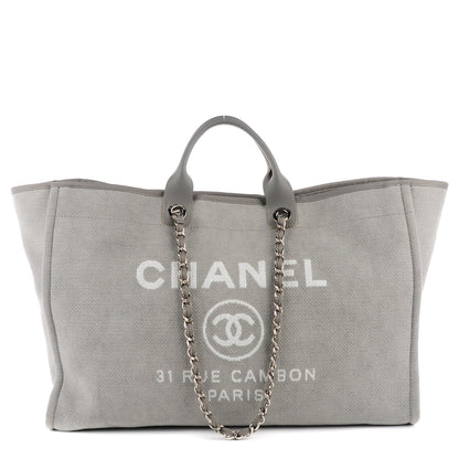 Chanel Canvas Deauville Large Tote Grey 1 of 7