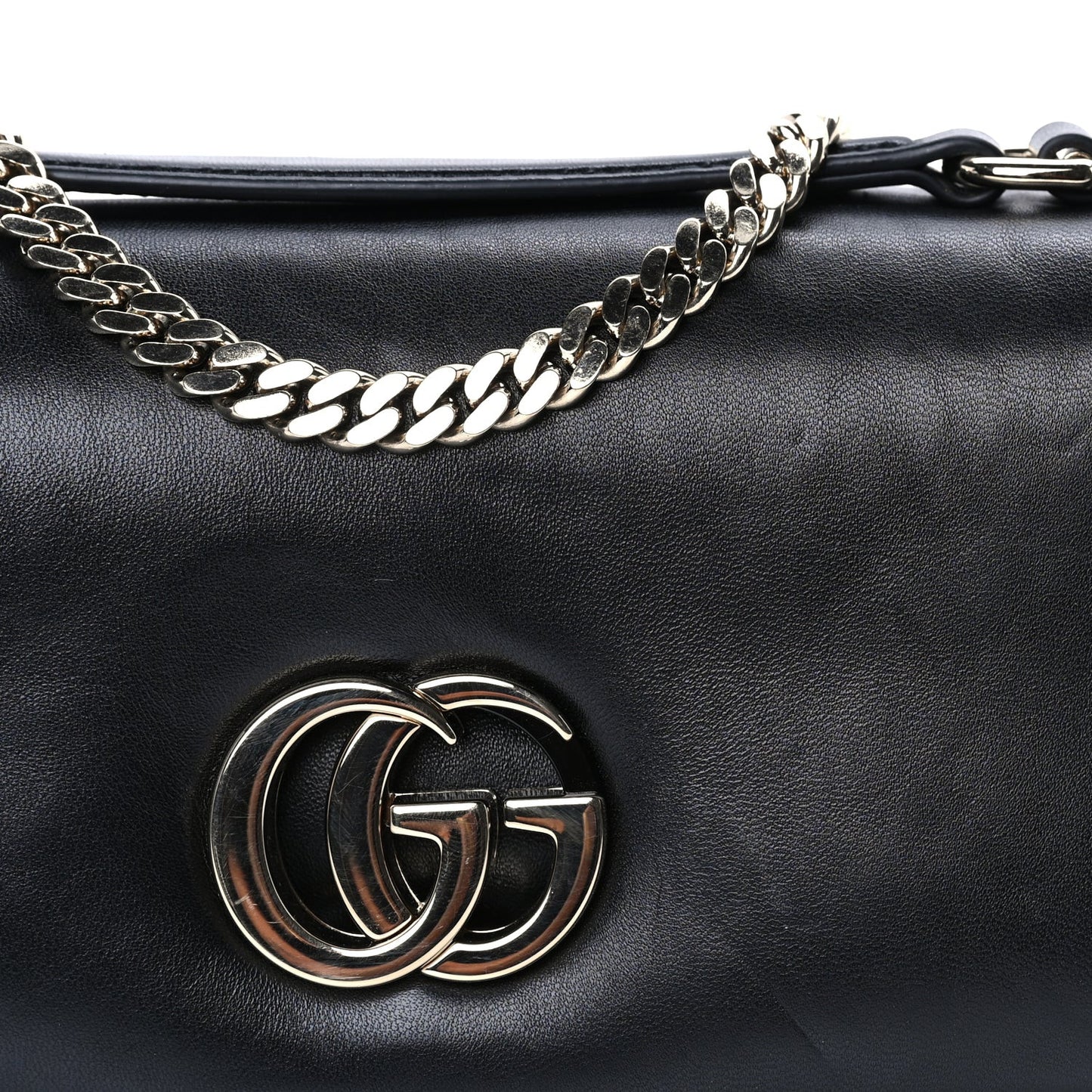 Lambskin Small GG Milano Top Handle Shoulder Bag Black