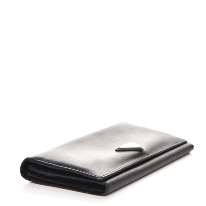 Prada Saffiano Continental Flap Wallet Nero Black 4 of 10