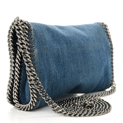 Stella McCartney Eco Denim Embroidered Falabella Crossbody Cerulean 3 of 7