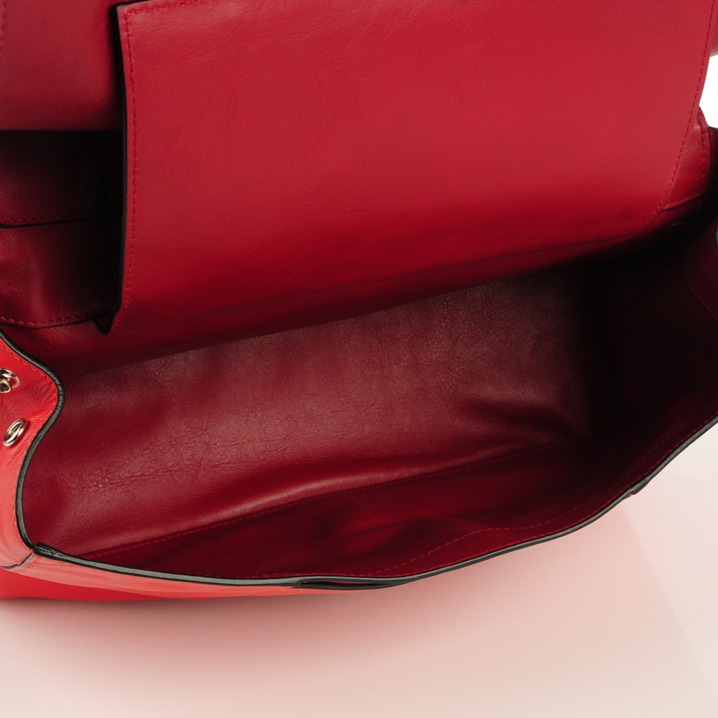 Calfskin Double Sided PS Courier Bag Poppy Chianti