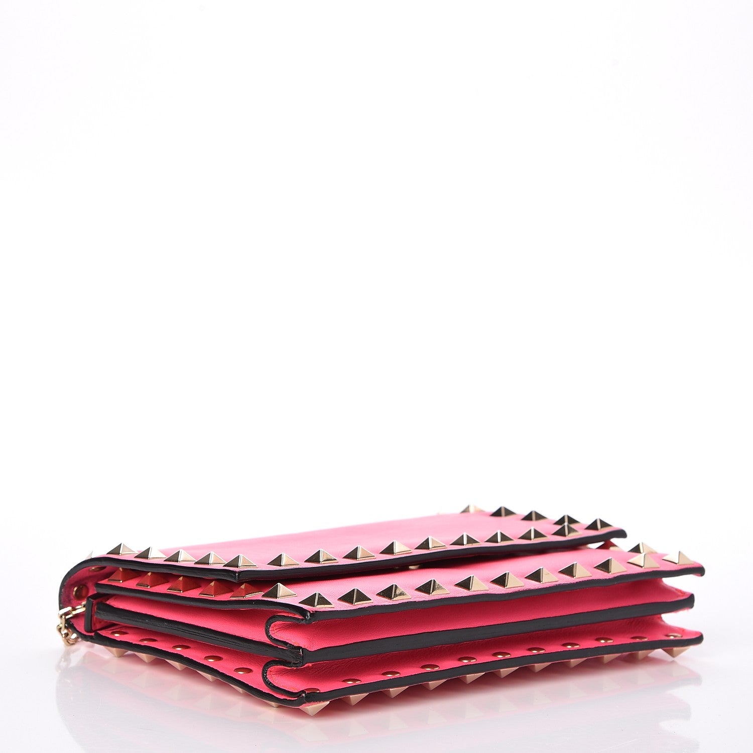 Valentino Garavani Vitello Mini Rockstud Wallet on Chain Pink 5 of 7