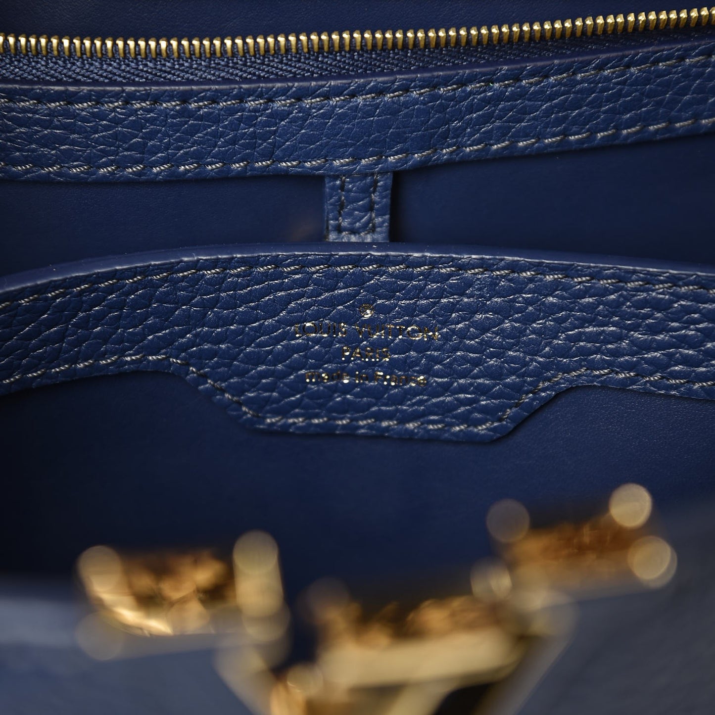 Taurillon Python Capucines PM Blue Marine