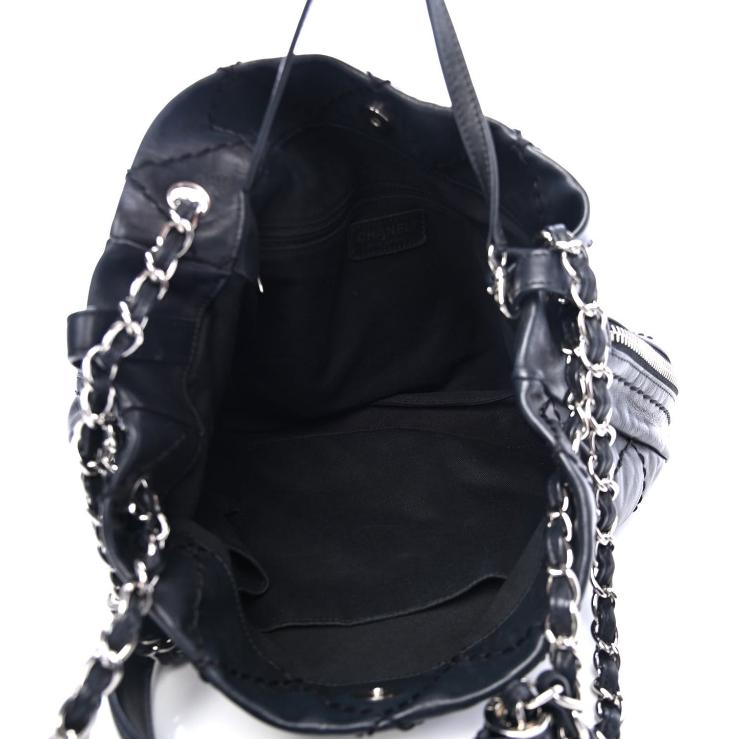 Lambskin Expandable Tote Black