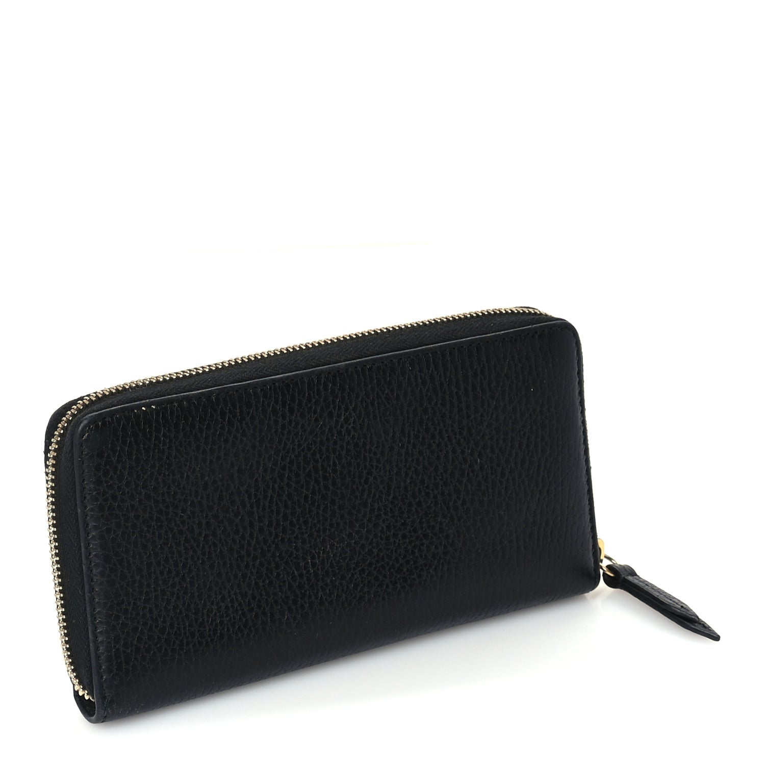 Gucci Dollar Calfskin GG Marmont Zip Around Wallet Black 3 of 6
