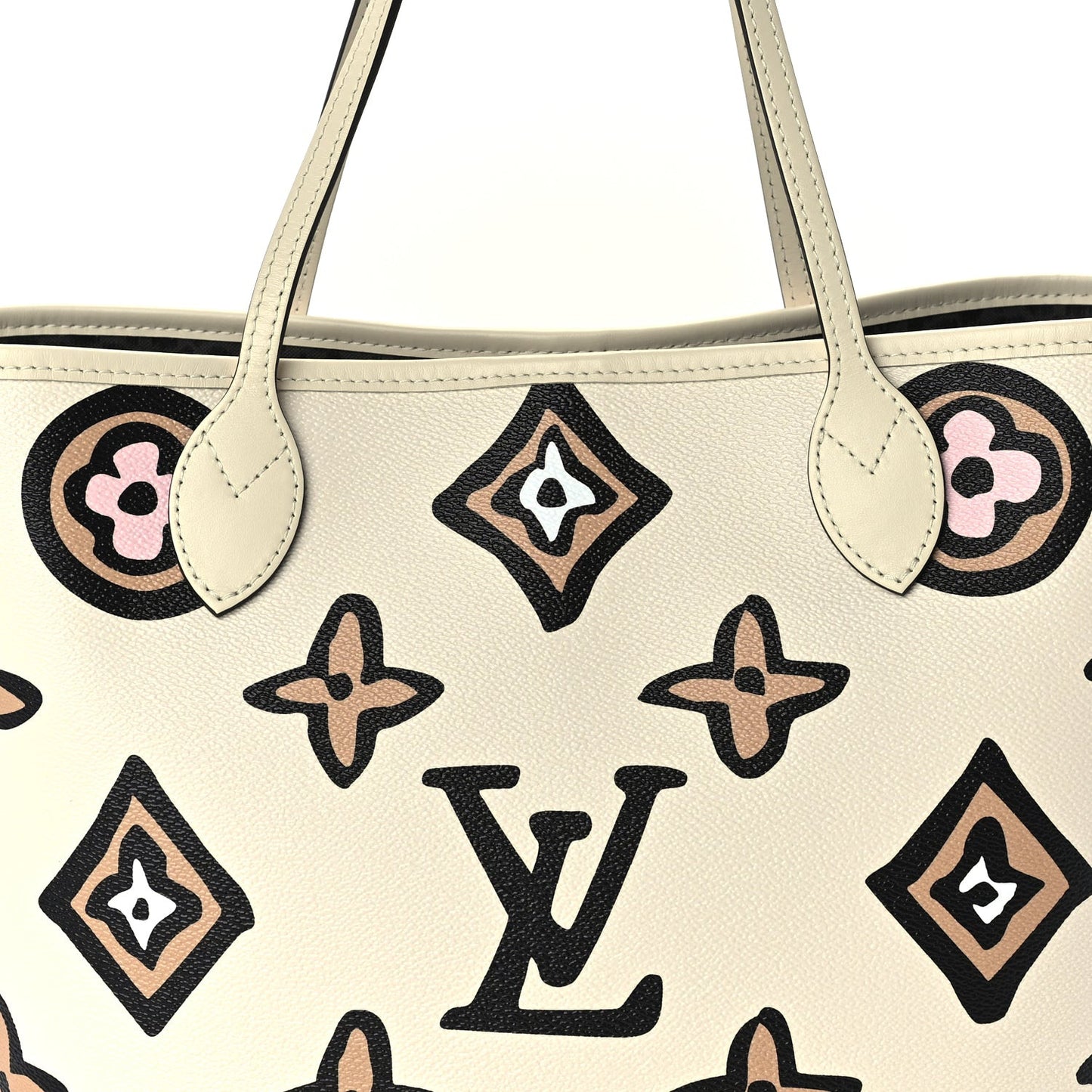 Monogram Giant Wild at Heart Neverfull MM  Creme