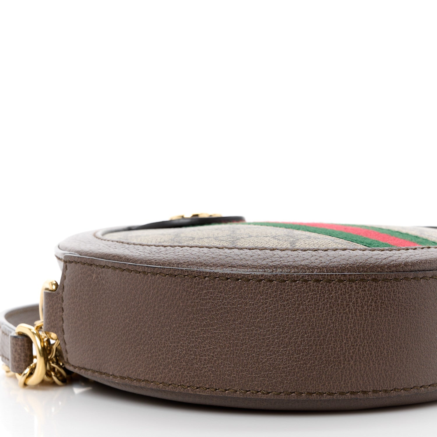 Gucci GG Supreme Monogram Web Mini Ophidia Round Shoulder Bag Brown 10 of 11