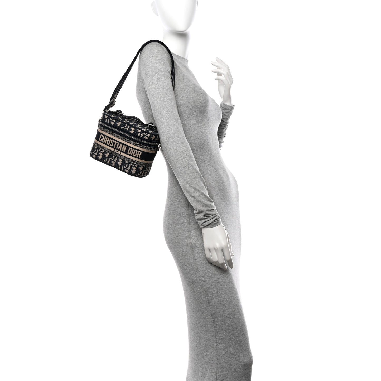 Oblique Small Diortravel Vanity Case With Shoulder Strap Blue