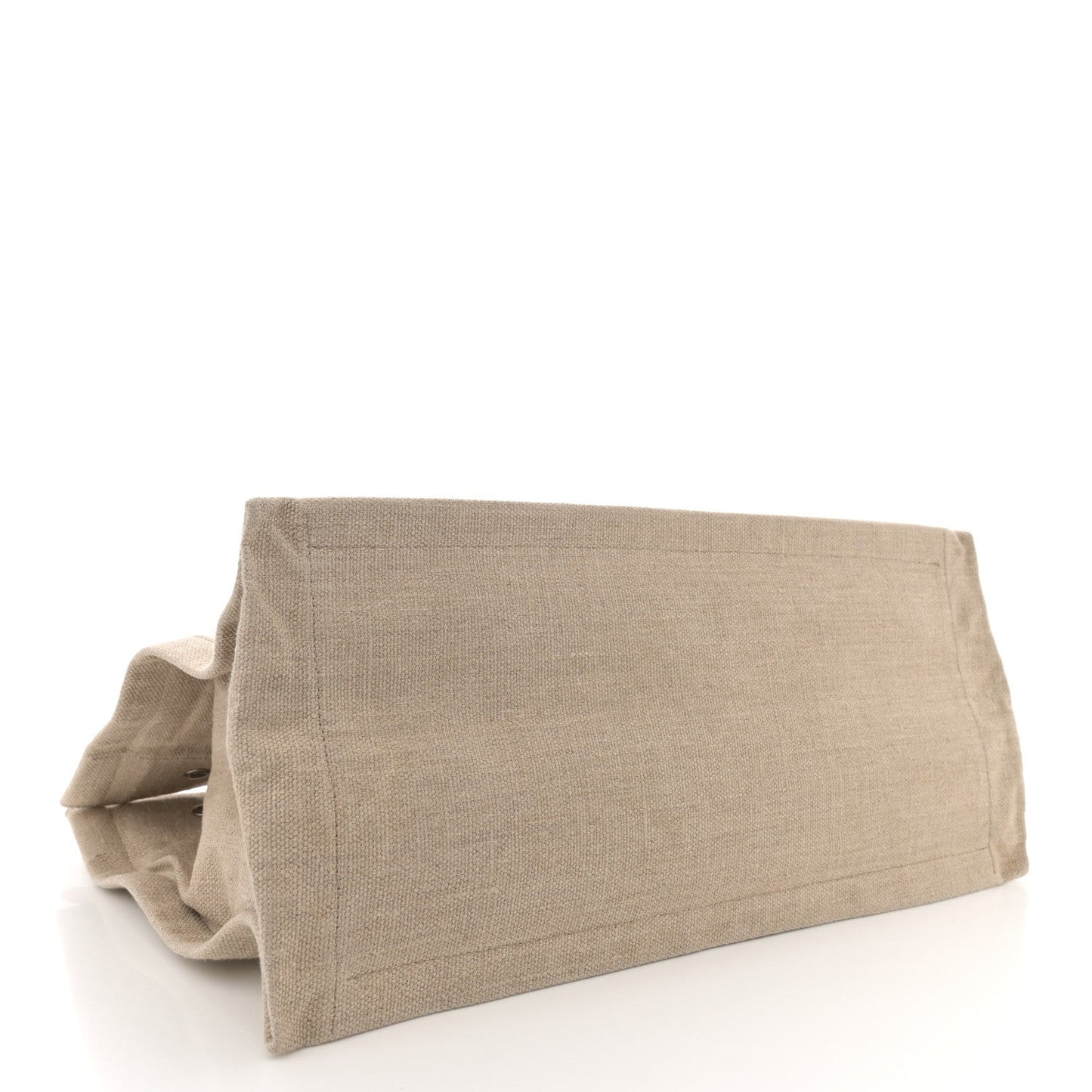 Linen Calfskin Small Rive Gauche Tote Greggio Natural
