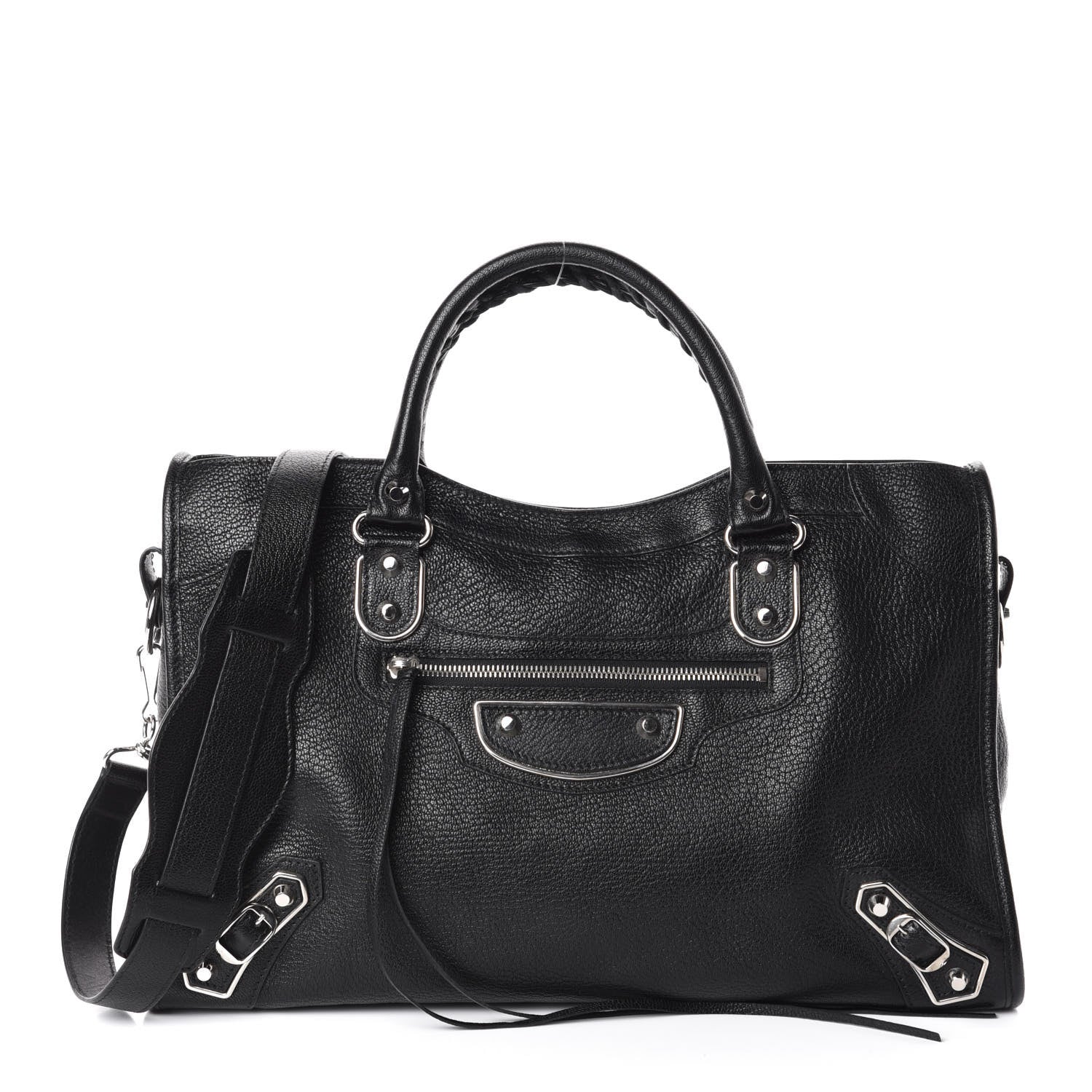 Balenciaga Chevre Silver Metallic Edge Hardware City Black 1 of 9