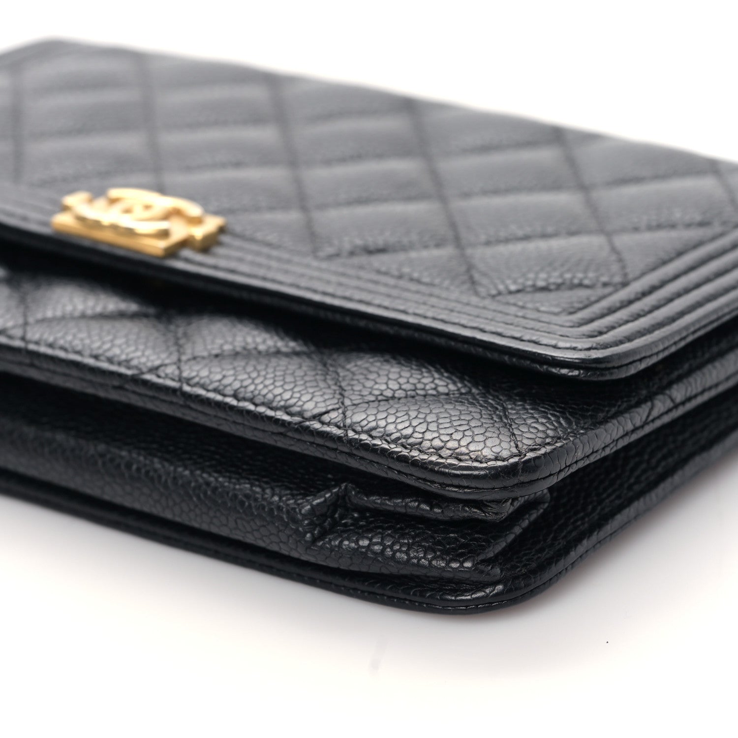 Chanel Caviar Quilted Boy Wallet On Chain WOC Black 9 of 9