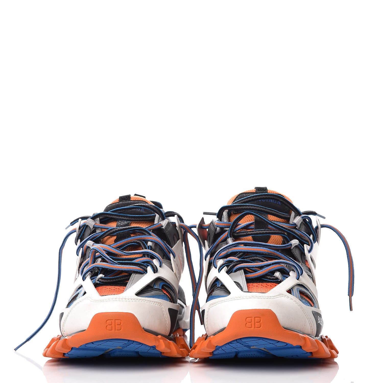Balenciaga Mesh Nylon Mens Track Sneakers 43 Gris Orange White 3 of 9