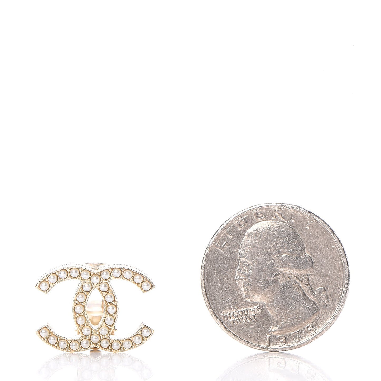 Pearl CC Clip On Earrings Light Gold