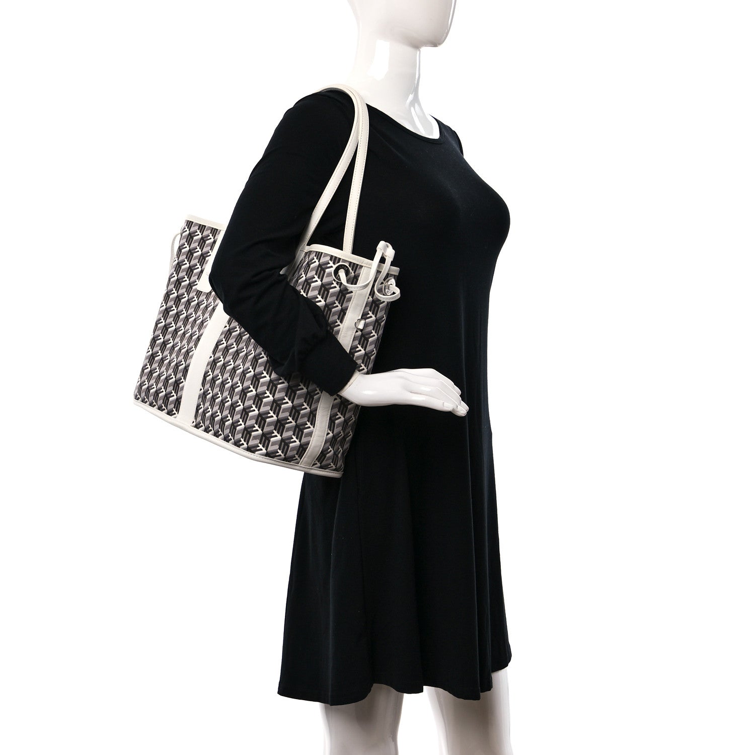 MCM Visetos Medium Liz Reversible Shopper Tote White 2 of 13