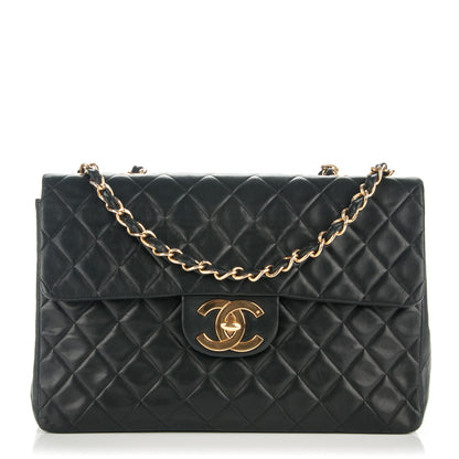Chanel Lambskin Quilted XL Jumbo Single Flap Black 1 of 8