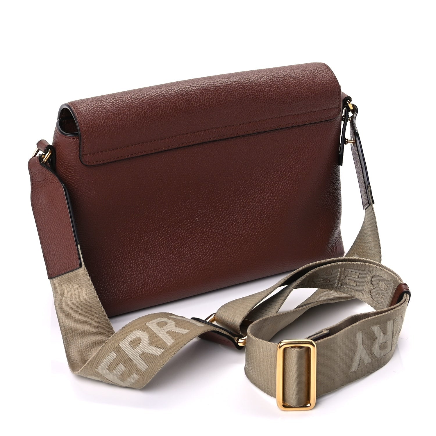 Burberry Calfskin Vintage Check Note Crossbody Bag Tan 2 of 8