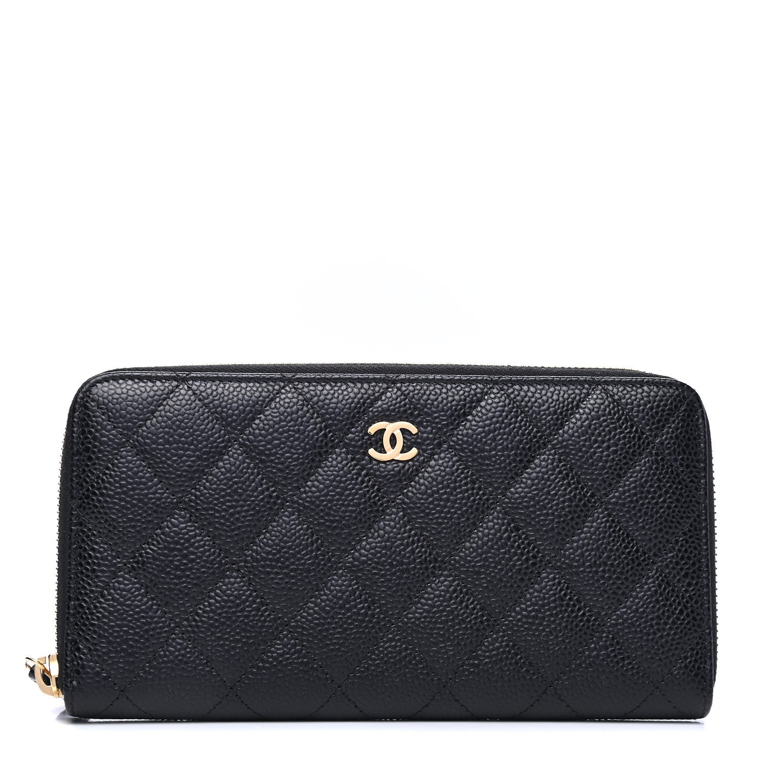 Chanel Caviar Quilted Large Gusset Zip Around Wallet Black 1 of 7