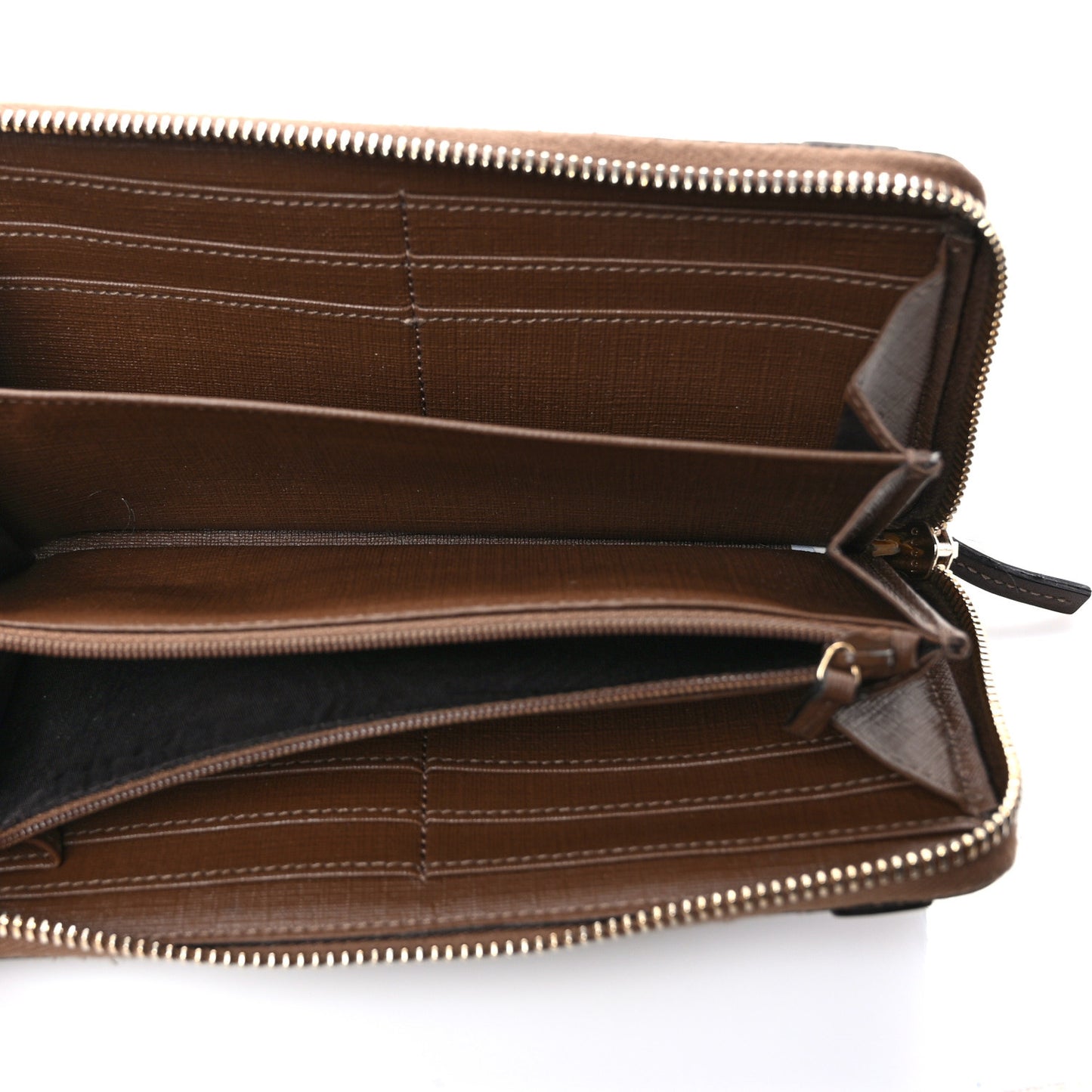GG Supreme Monogram Nice Zip Around Wallet Maple Brown