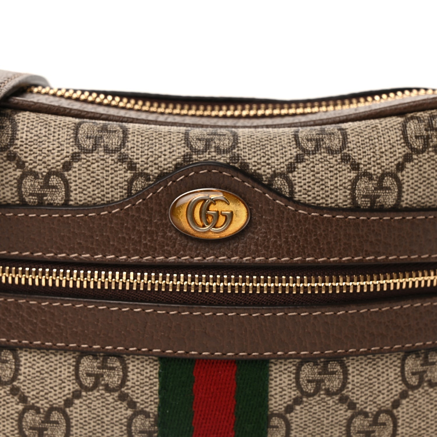 Gucci GG Supreme Monogram Web Mini Ophidia Shoulder Bag  Brown 7 of 9