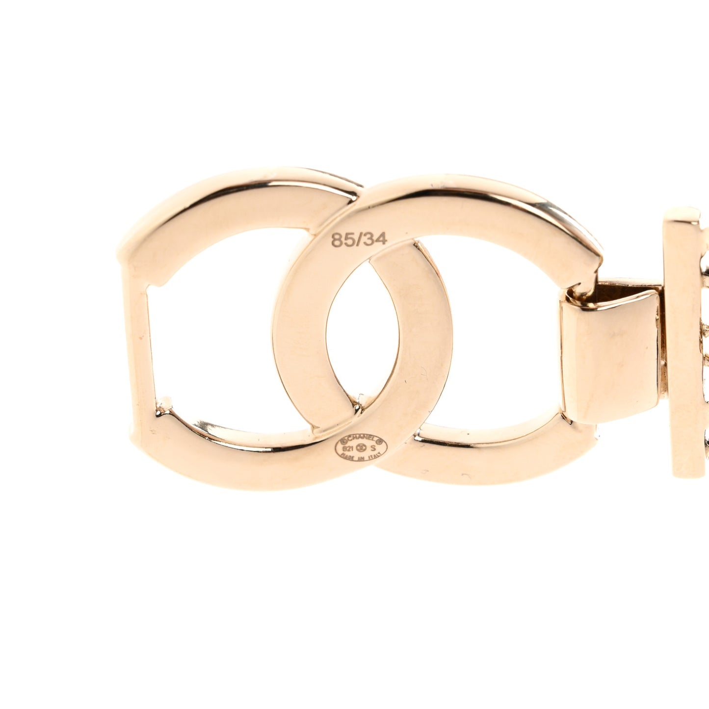 Lambskin CC Pearl Chain Belt Black 85 34