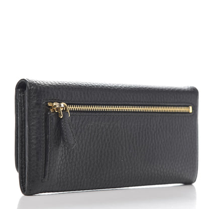 Prada Vitello Daino Continental Flap Wallet Black 3 of 6