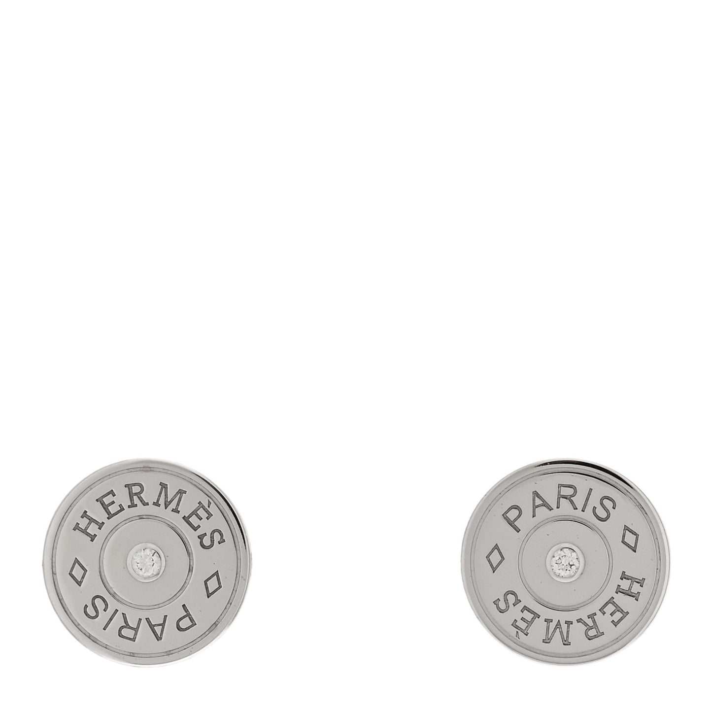 18K White Gold Diamond Small Gambade Earrings