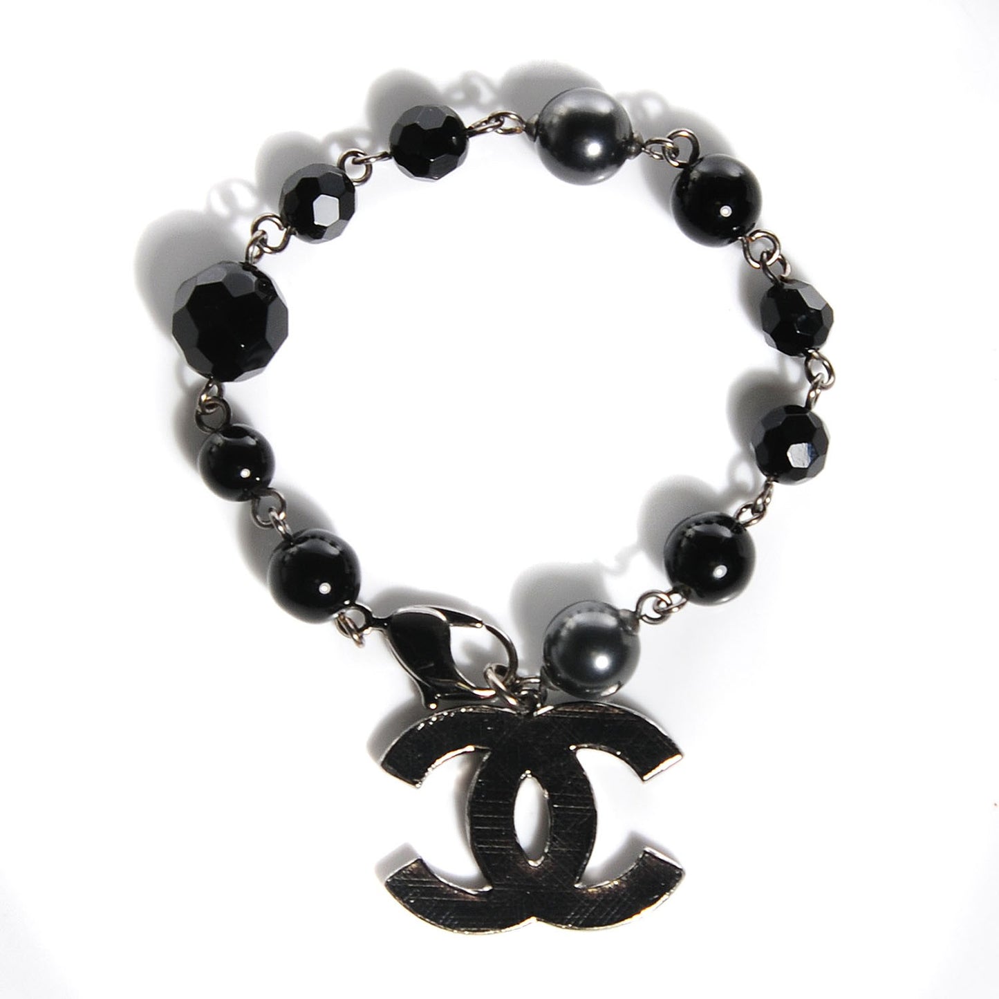 Beaded CC Bracelet Black Ruthenium