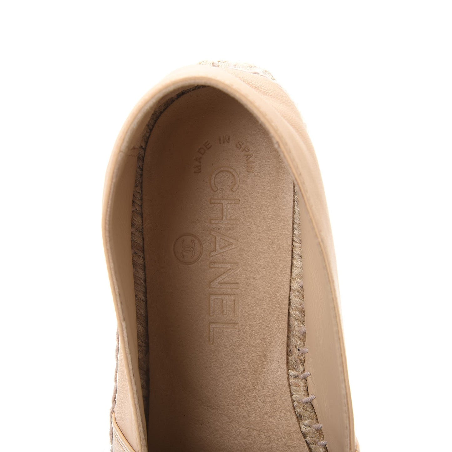 Lambskin CC Espadrilles 36 Beige Black