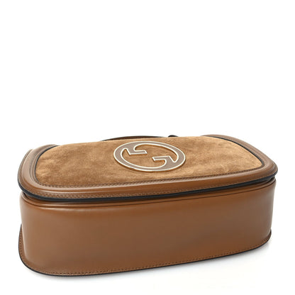 Gucci Suede Roxy Calfskin Large Blondie Top Handle Flap Bag  Light Brown 3 of 8