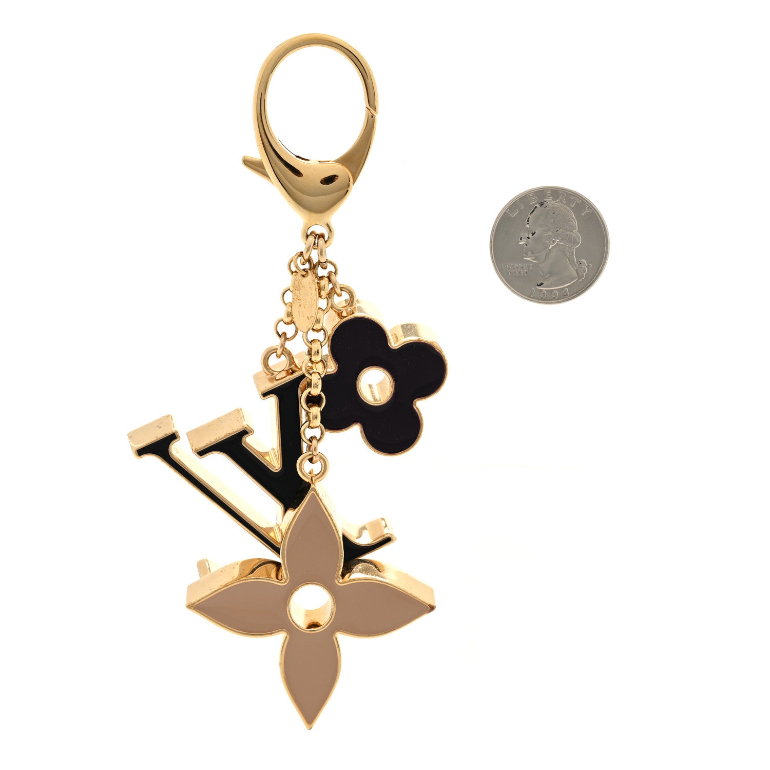 Louis Vuitton Fleur De Monogram Bag Charm Dore 2 of 4