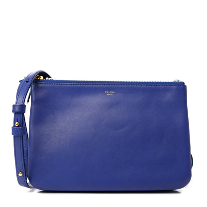 Celine Lambskin Small Trio Crossbody Bag Electric Blue 1 of 8