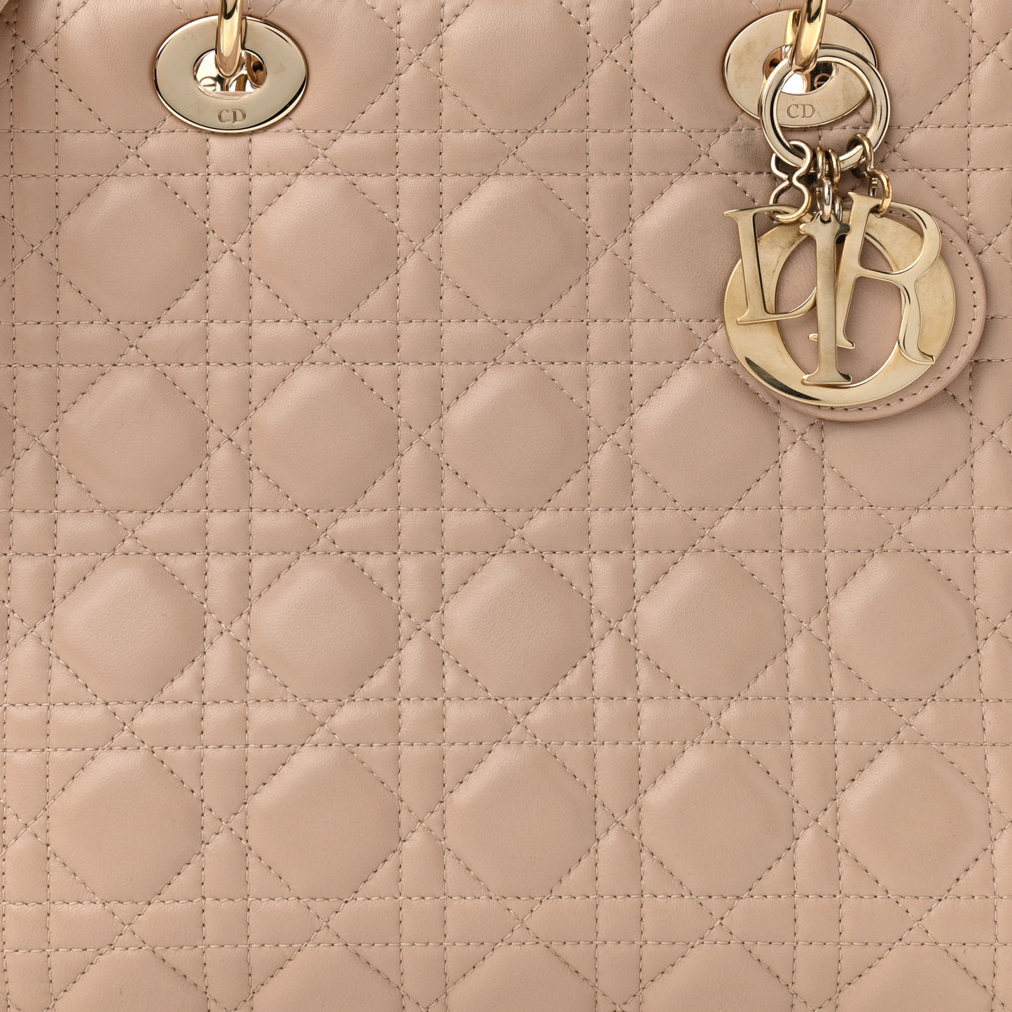 Lambskin Cannage Large Lady Dior Beige