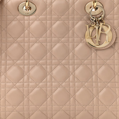 Christian Dior Lambskin Cannage Large Lady Dior Beige 8 of 15
