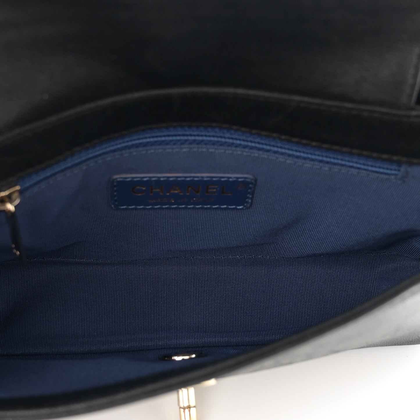 Sheepskin Quilted Medium Vintage Mademoiselle Flap Blue Black